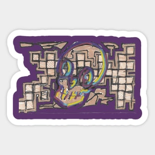 Mardi Gras Skull Sticker